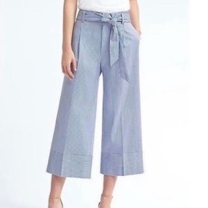 Banana Republic Pinstripe Culottes Sky Blue